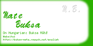 mate buksa business card