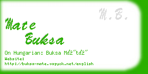 mate buksa business card